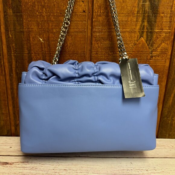 I.N.C. INTERNATIONAL CONCEPTS Soft Ajae Ruched Small Shoulder Bag – Peri Blue - Picture 2 of 5